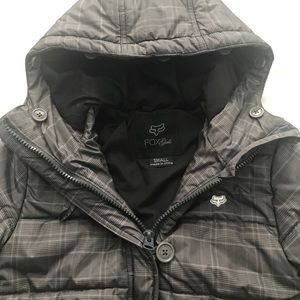 Fox Girls Grey Plaid Winter Jacket Size Small